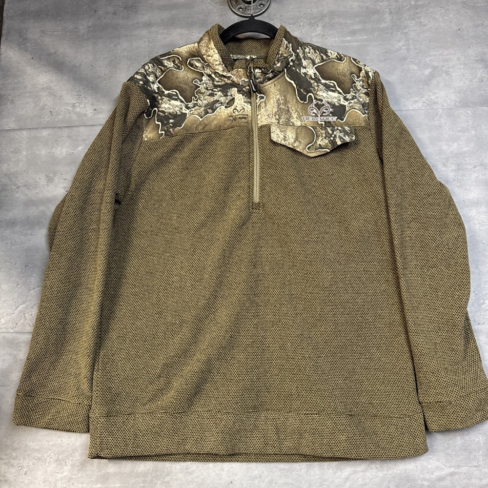 Realtree Men's Jacquard Fleece 1/4 Zip Pullover  Sz Med